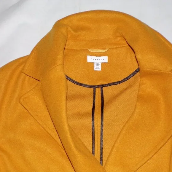 TOPSHOP Carly Slouch Coat Mustard Yellow NEW Sz 10 - Picture 6 of 8